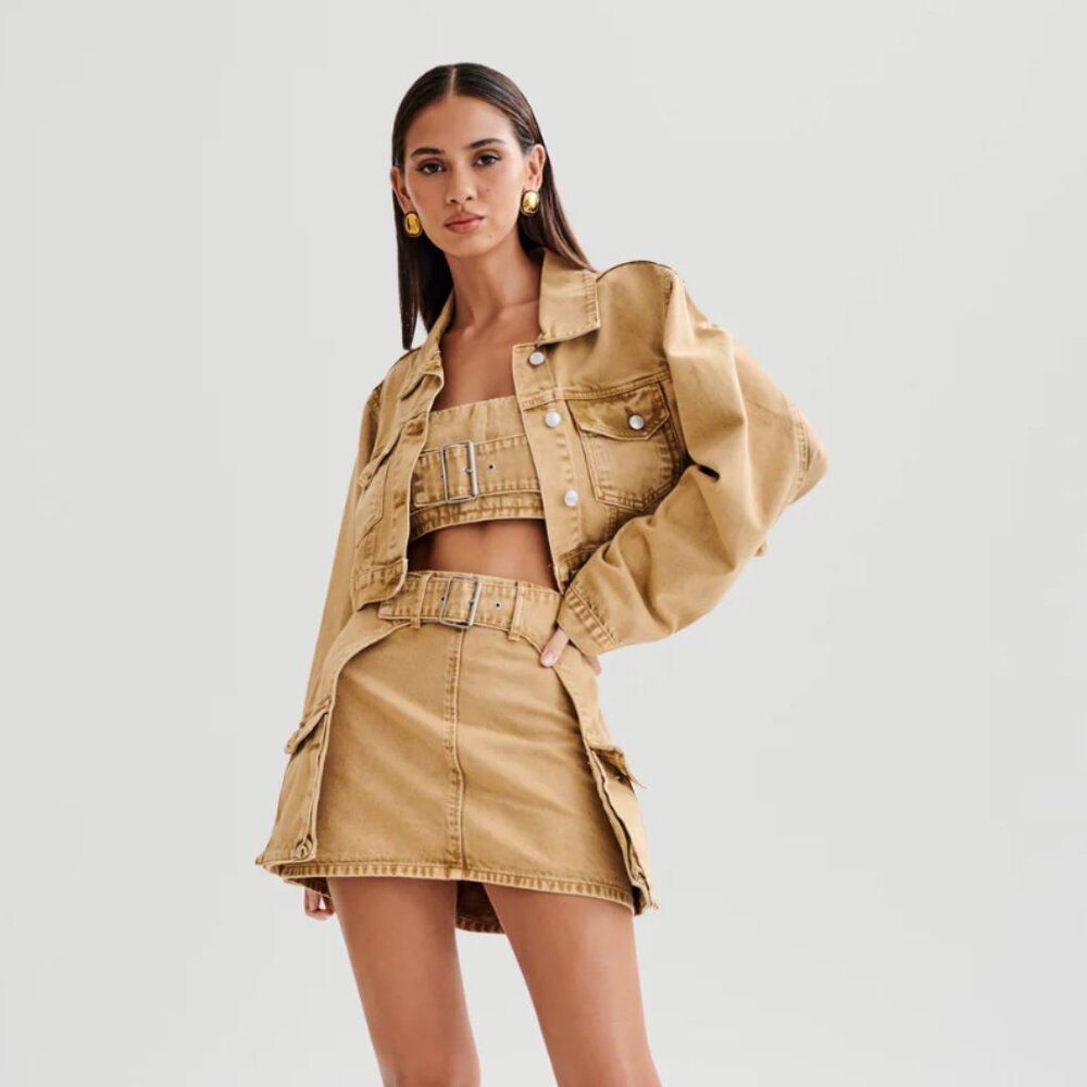 Meshki Rowena Denim Buckle Three Piece Set